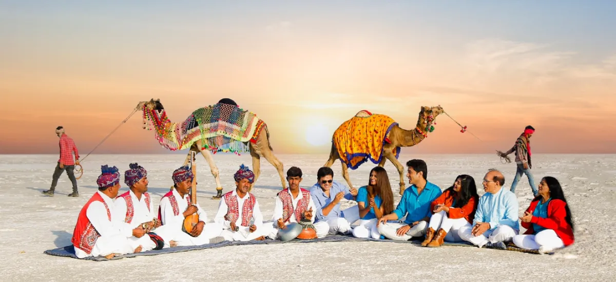 Vibrant traditional Kutchi folk music performance at Rann Utsav